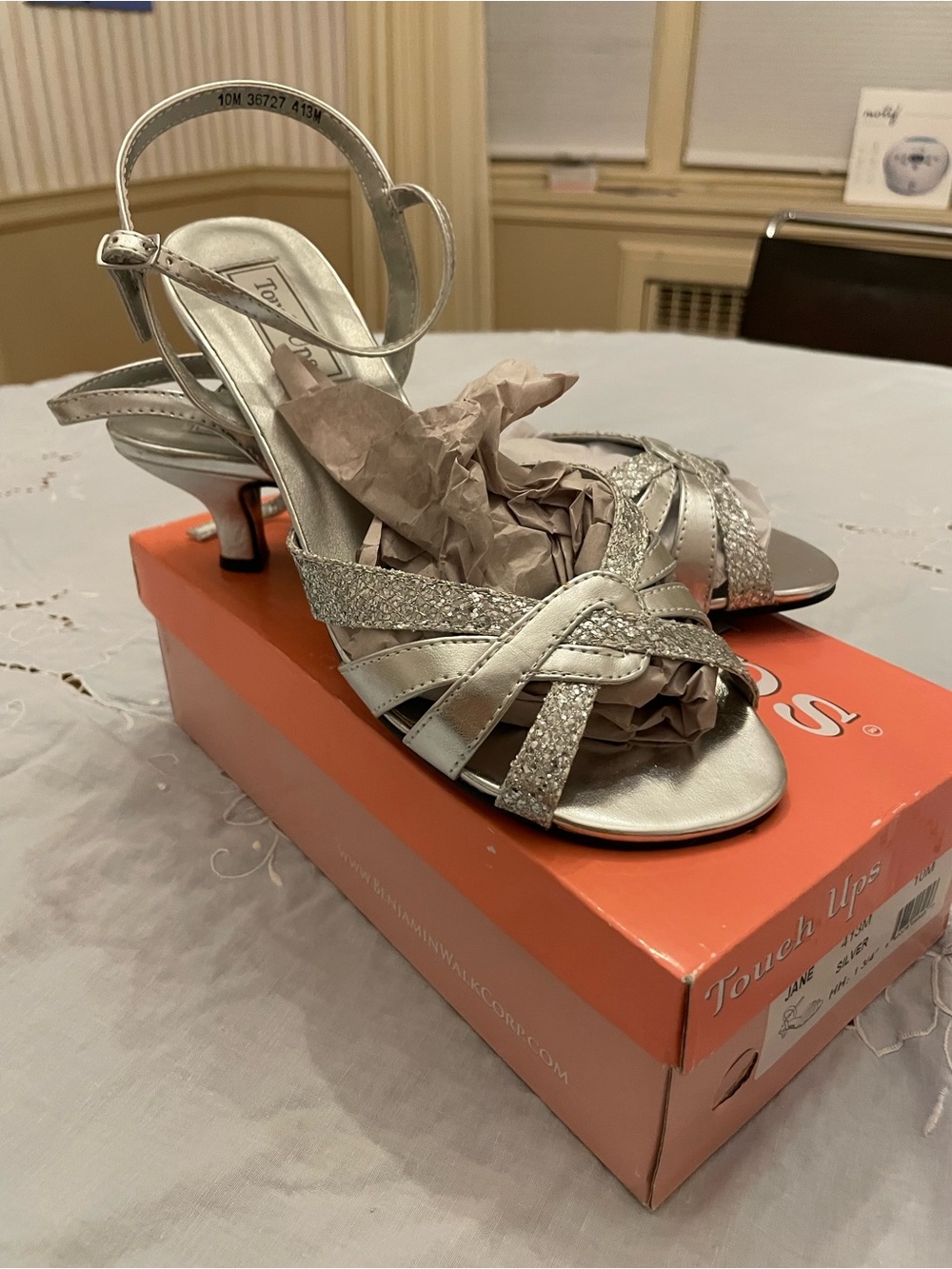 Touch Ups Jane Silver Glitter Sandal